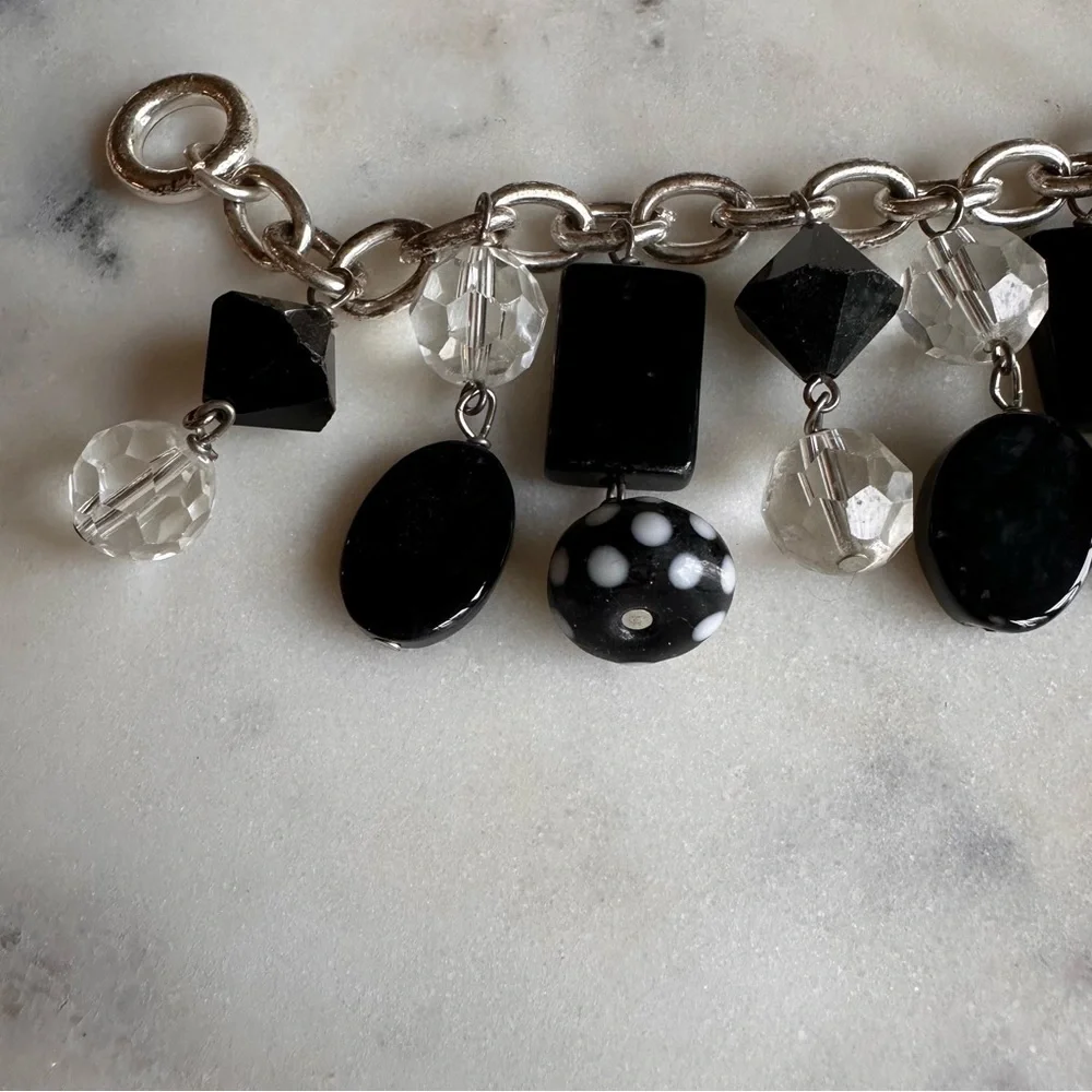 Silver Metal Toggle Beaded Bracelet